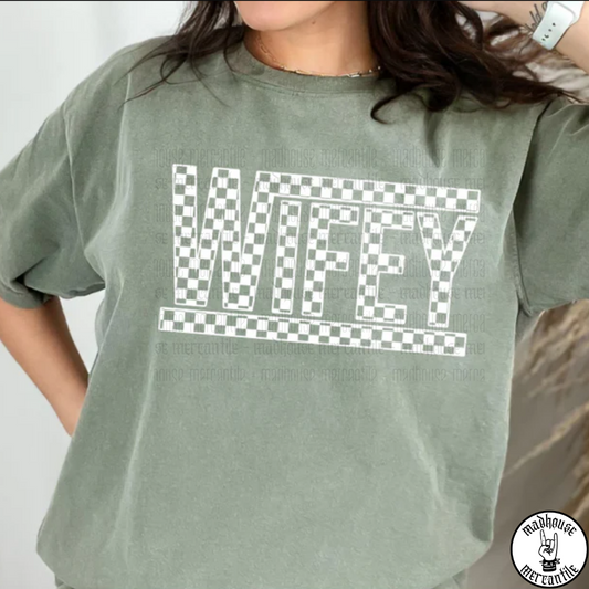 Checkered Wifey Shirt