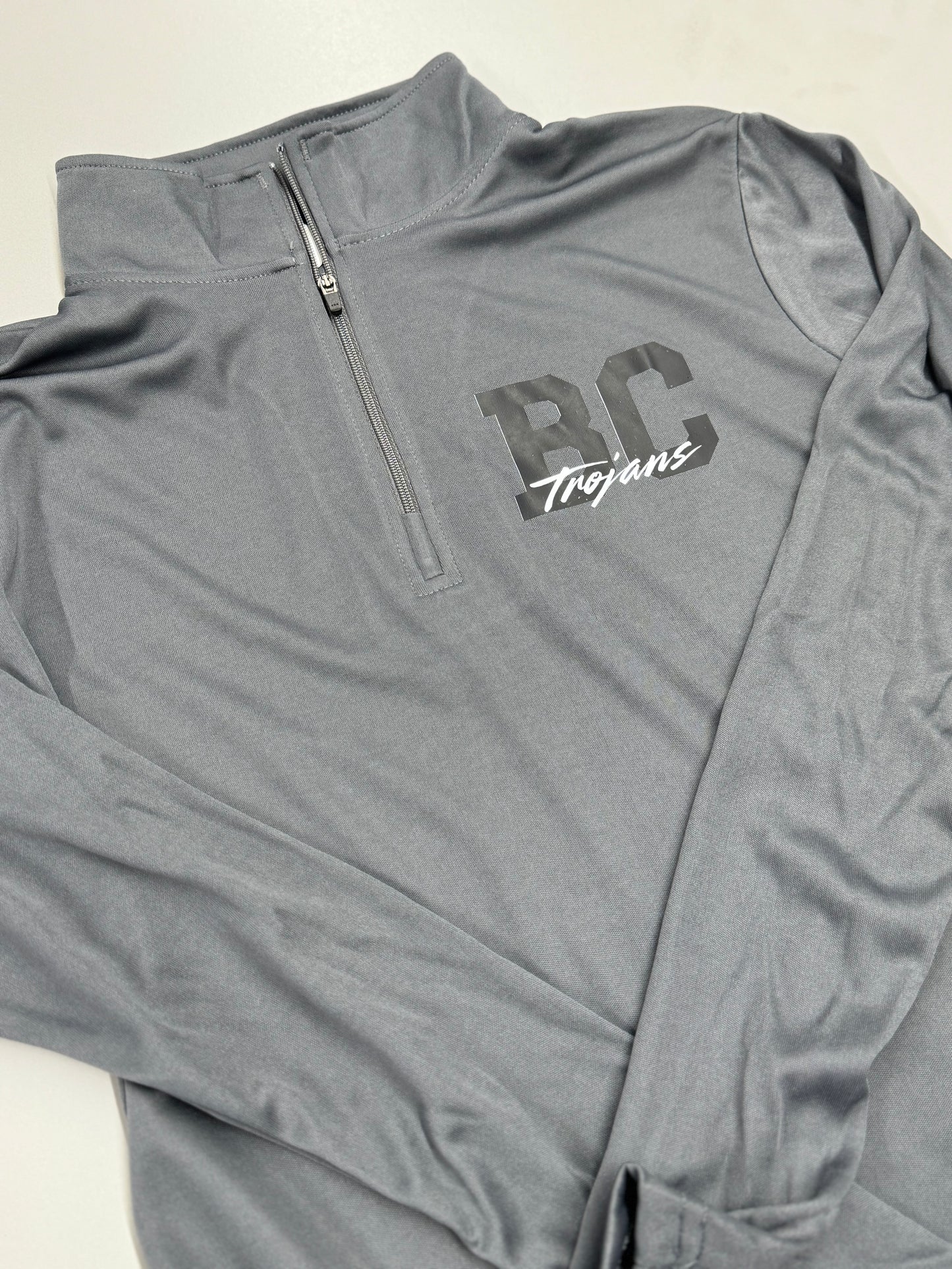 Graphite BC Trojans Quarter-Zip Pullover