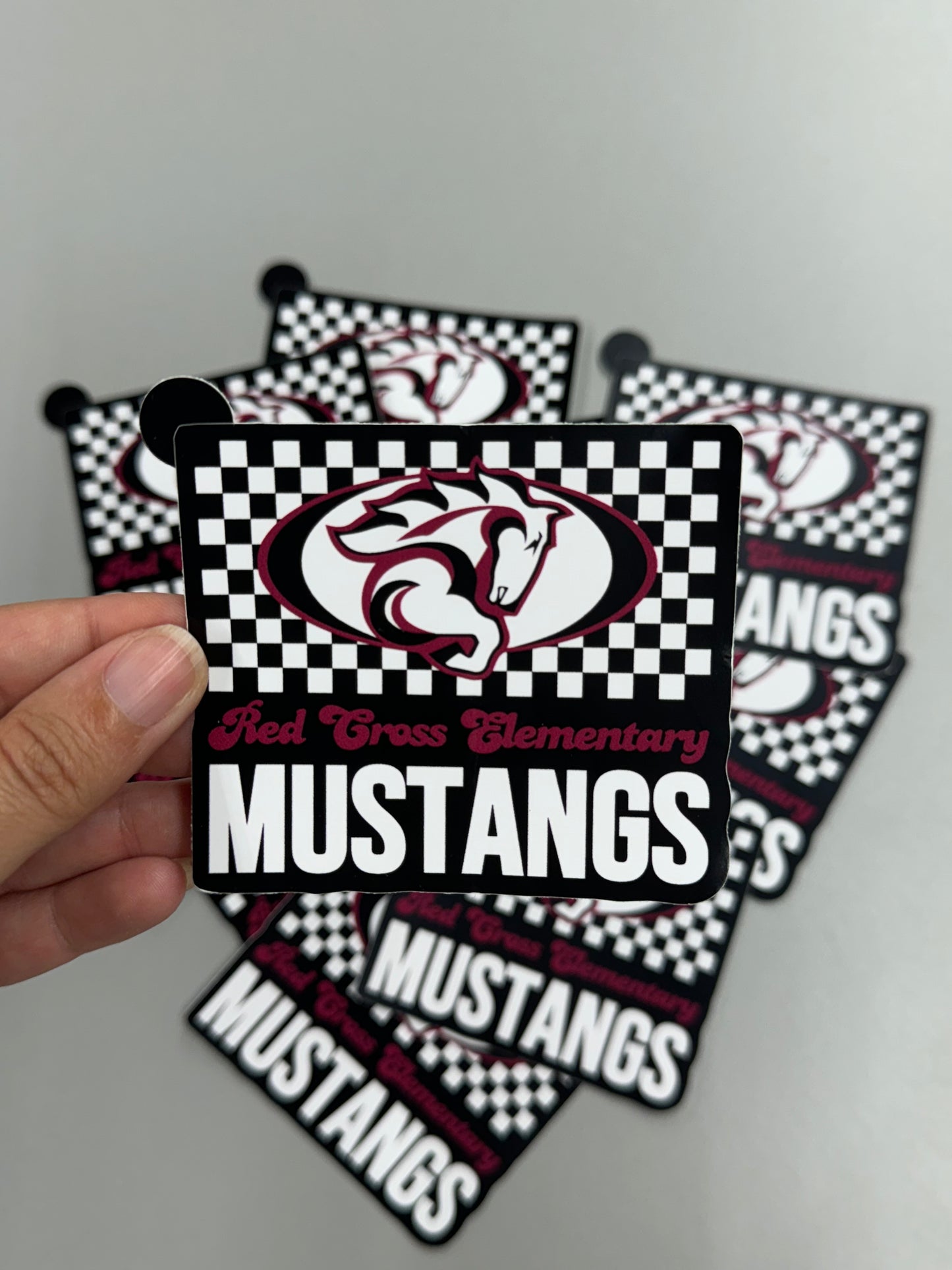 Checkered Mustangs Sticker