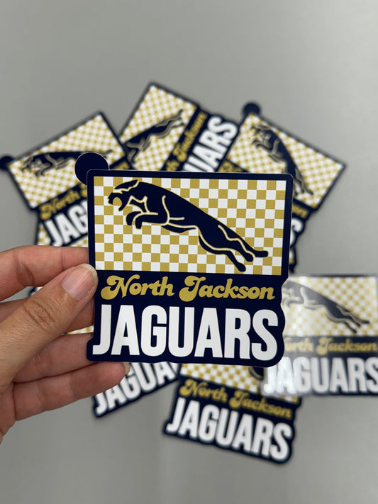 Checkered Jaguars Sticker