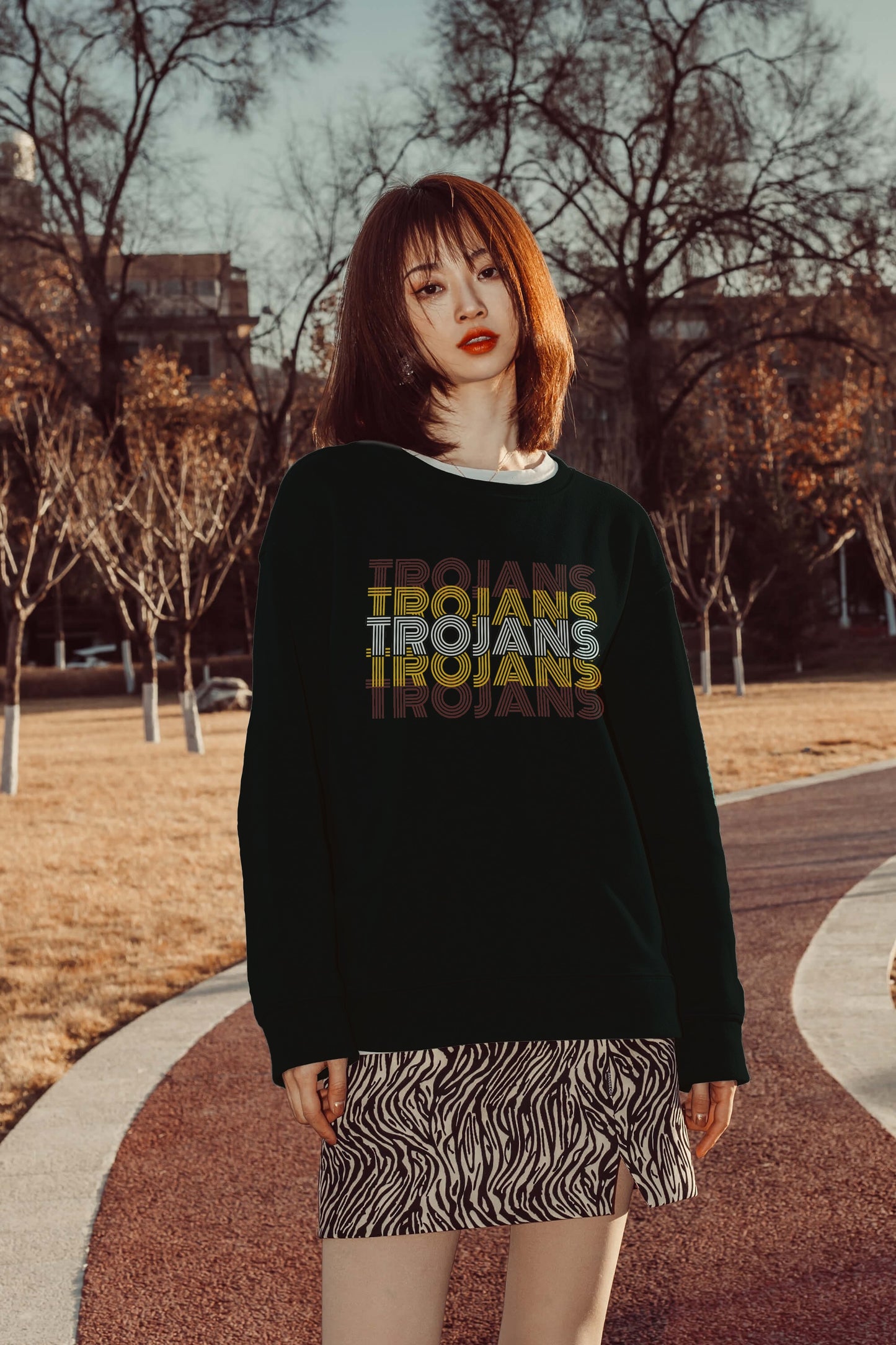 Custom Repeating Trojans Crewneck